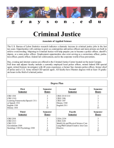 Criminal Justice Associate of Applied Science