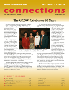 connections The GCSW Celebrates 40 Years T
