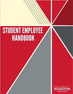 STUDENT EMPLOYEE HANDBOOK