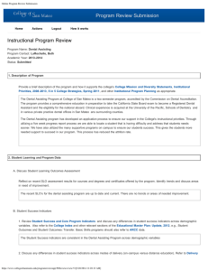Program Review Submission Instructional Program Review