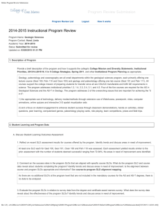 Program Review Submission 2014-2015 Instructional Program Review