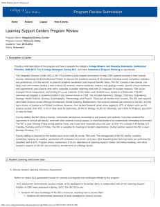 Program Review Submission Learning Support Centers Program Review