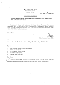 No. 22022/01/2014-CRC-II Government of India Ministry of Coal New Delhi,