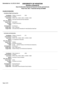 UNIVERSITY OF HOUSTON Division of Research