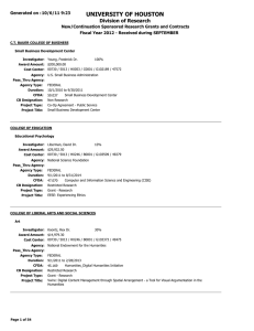 UNIVERSITY OF HOUSTON Division of Research