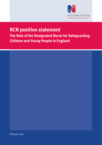 RCN position statement The Role of the Designated Nurse for Safeguarding