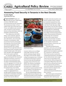 C Assessing Food Security in Tanzania in the Next Decade