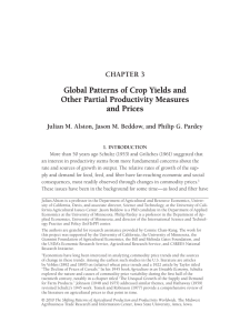 Global Patterns of Crop Yields and Other Partial Productivity Measures