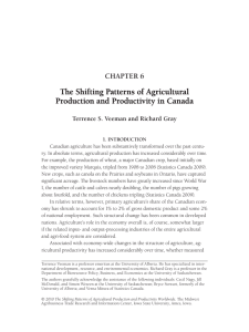 The Shifting Patterns of Agricultural Production and Productivity in Canada