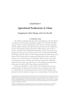 Agricultural Productivity in China CHAPTER 9