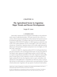 The Agricultural Sector in Argentina: Major Trends and Recent Developments