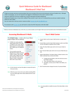 Quick Reference Guide for Blackboard Blackboard E-Mail Tool