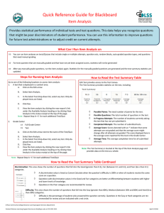 Quick Reference Guide for Blackboard Item Analysis