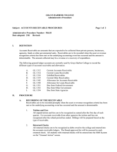 GRAYS HARBOR COLLEGE Administrative Procedure  Subject:  ACCOUNTS RECEIVABLE PROCEDURES