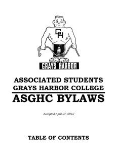 ASGHC BYLAWS ASSOCIATED STUDENTS GRAYS HARBOR COLLEGE