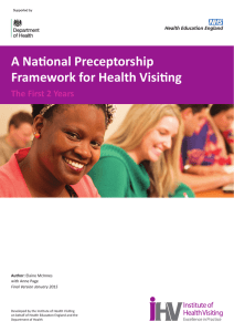 A National Preceptorship Framework for Health Visiting  The First 2 Years