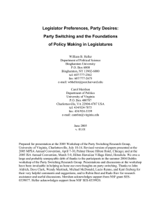 Legislator Preferences, Party Desires: Party Switching and the Foundations