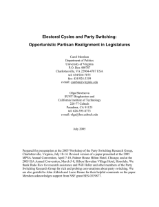 Electoral Cycles and Party Switching: Opportunistic Partisan Realignment in Legislatures