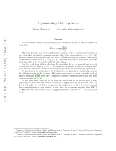 Approximating Matrix p-norms Aditya Bhaskara Aravindan Vijayaraghavan