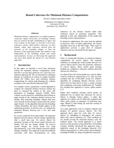 Bound Coherence for Minimum Distance Computations