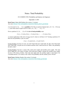 Notes: Total Probability CS 3130/ECE 3530: Probability and Statistics for Engineers