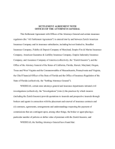 This Settlement Agreement with Offices of the Attorneys General and... regulators (the “AG Settlement Agreement”) is entered into by and... SETTLEMENT AGREEMENT WITH