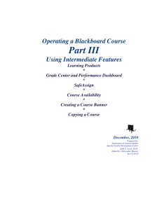 Part III Operating a Blackboard Course Using Intermediate Features
