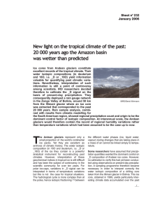 New light on the tropical climate of the past:
