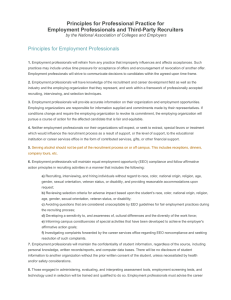 Principles for Professional Practice for Employment Professionals and Third-Party Recruiters