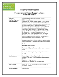 Depression and Bipolar Support Alliance Greater Houston JOB OPPORTUNITY POSTING
