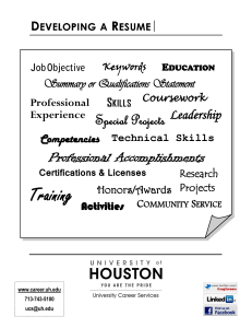 Training Special Projects Professional Accomplishments Leadership