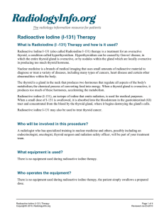 Radioactive Iodine (I-131) Therapy