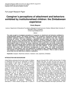 Caregiver’s perceptions of attachment and behaviors