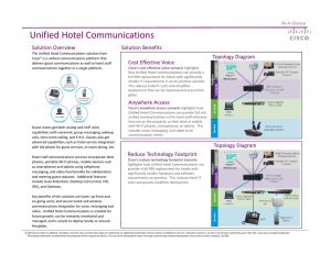 Unified Hotel Communications Solution Overview Solution Benefits Topology Diagram