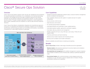 Cisco® Secure Ops Solution Overview Core Capabilities At-A-Glance