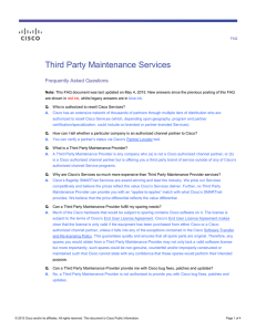 Third Party Maintenance Services Frequently Asked Questions