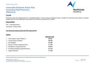 Vulnerable Students Action Plan (including Pupil Premium) (Statutory)