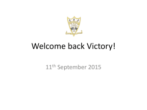 Welcome back Victory! 11 September 2015 th