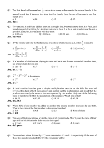 Q.1  The first bunch of bananas has