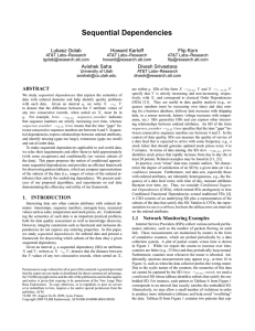 Sequential Dependencies Lukasz Golab Howard Karloff Flip Korn