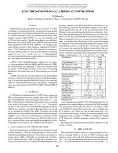 ELECTRON-POSITRON COLLIDERS AT NOVOSIBIRSK N. Dikansky