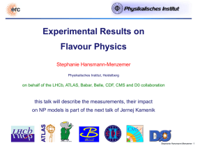 Experimental Results on Flavour Physics