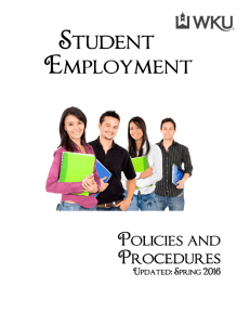 Student Employment  Policies and