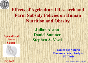 Effects of Agricultural Research and Farm Subsidy Policies on Human Julian Alston
