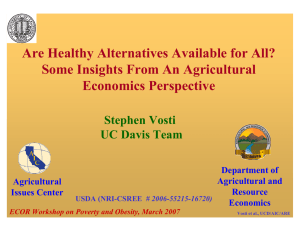 Are Healthy Alternatives Available for All? Some Insights From An Agricultural