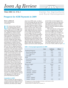 Iowa Ag Review Prospects for ACRE Payments in 2009