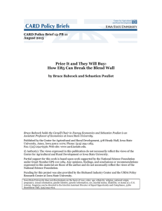 Price It and They Will Buy: CARD Policy Brief 13-PB 11