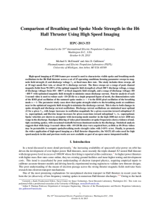 Comparison of Breathing and Spoke Mode Strength in the H6 IEPC-2013-353