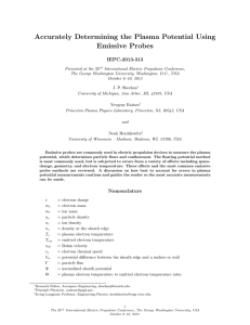 Accurately Determining the Plasma Potential Using Emissive Probes IEPC-2013-313