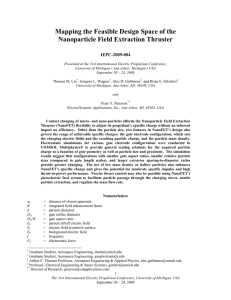 Mapping the Feasible Design Space of the Nanoparticle Field Extraction Thruster IEPC-2009-004